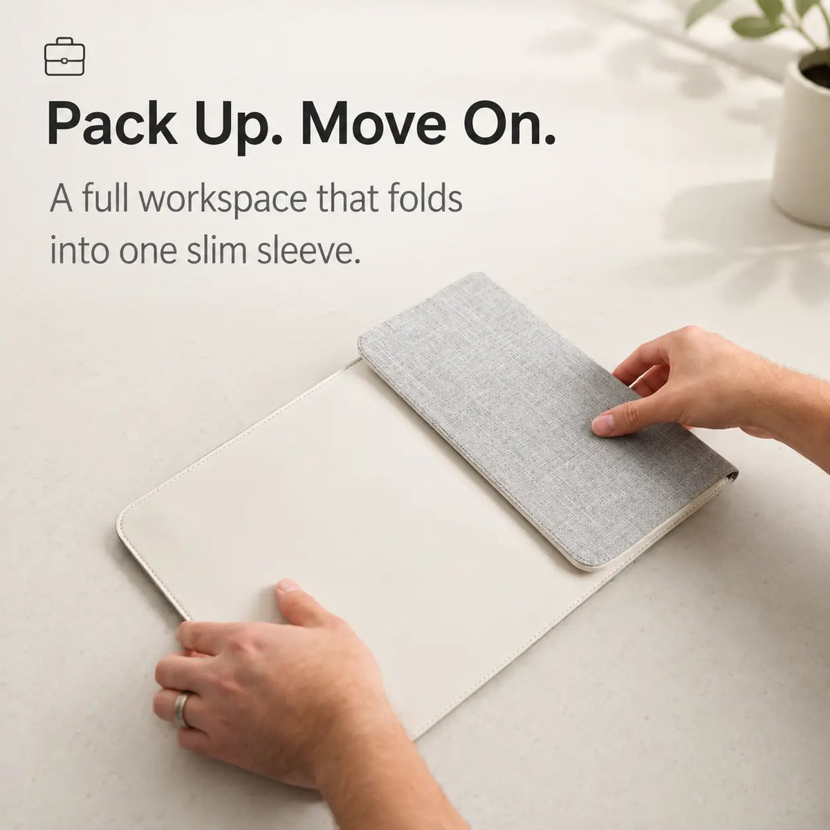 MacBook sleeve with built-in wireless charging for everyday work and travel