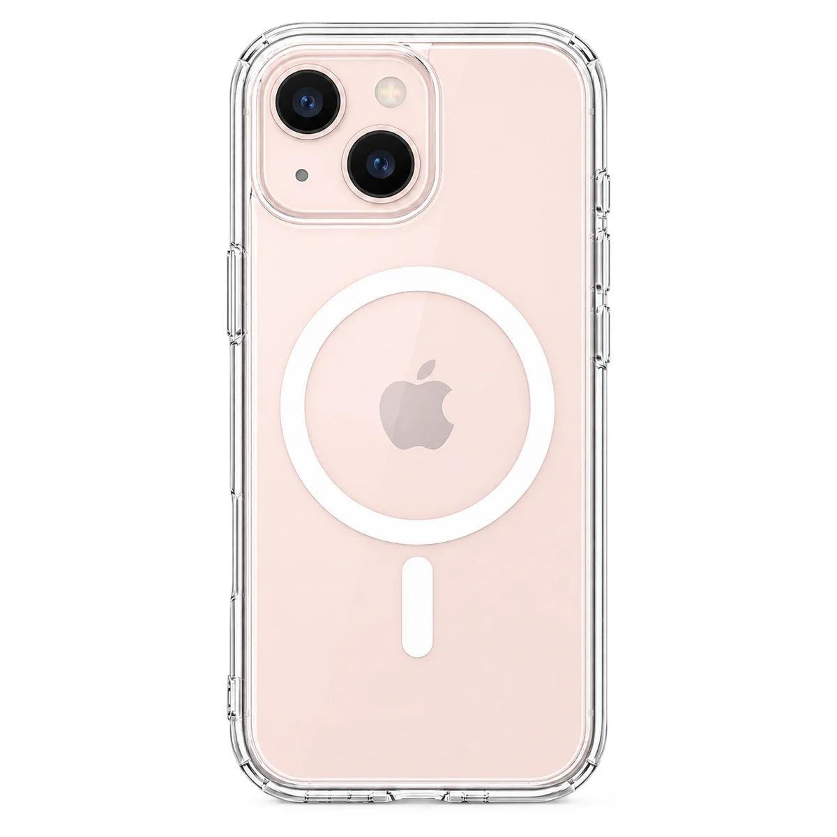 Clear magnetic phone case showing the handset's rear cameras and transparent edges. #iPhone Model_iPhone 13