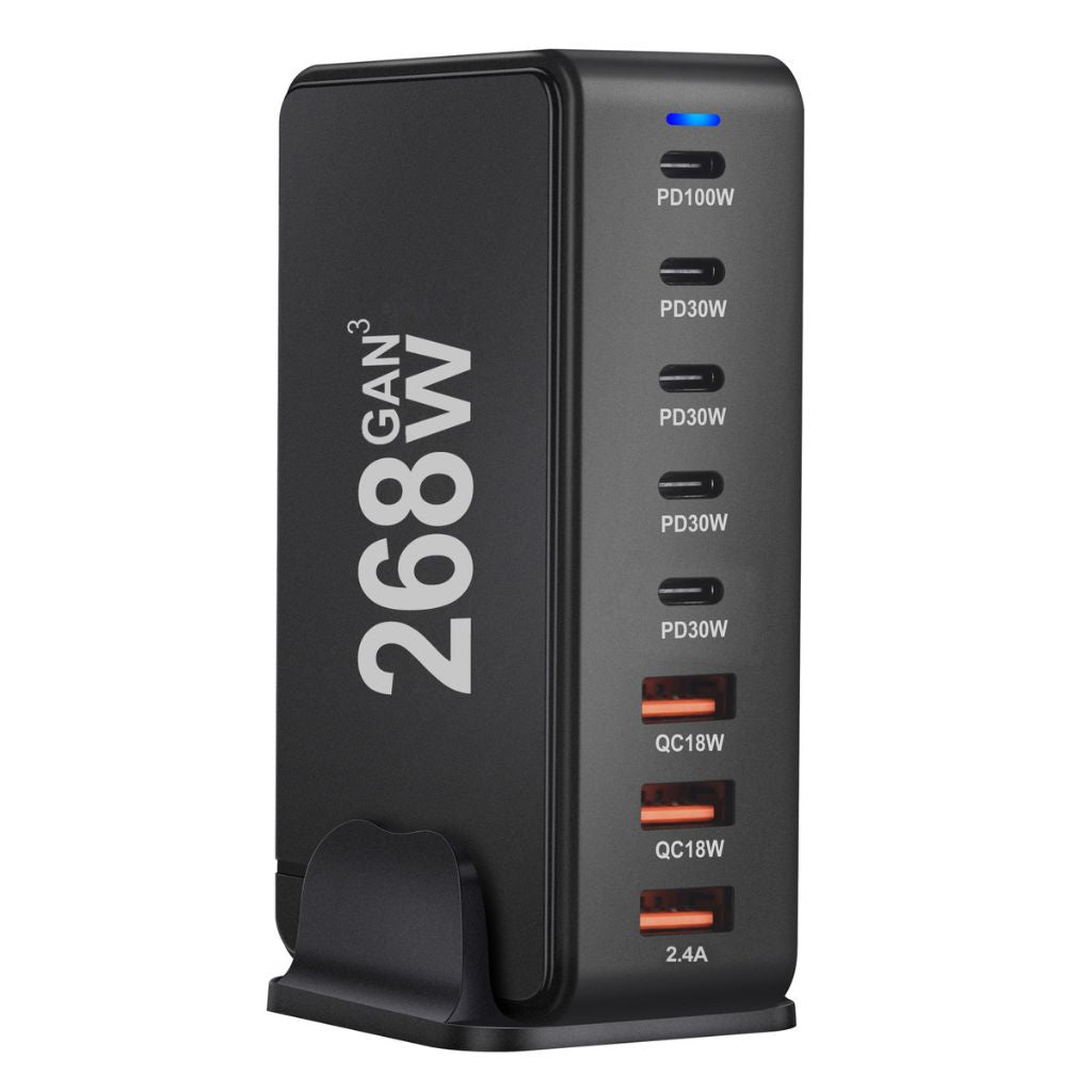 268W GaN 8-Port USB-C Charger