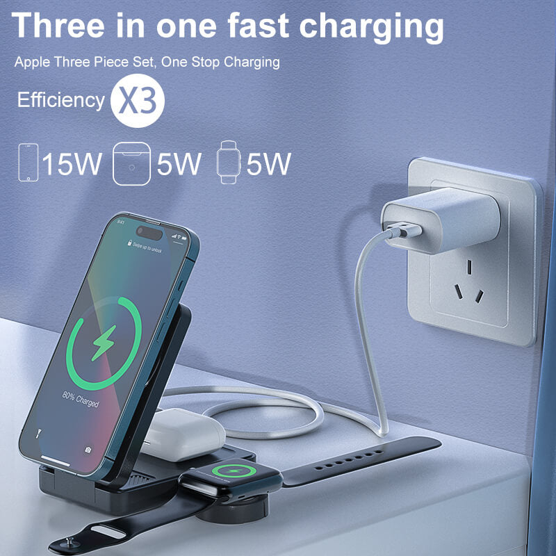 3 in 1 Qi2 Foldable Charger