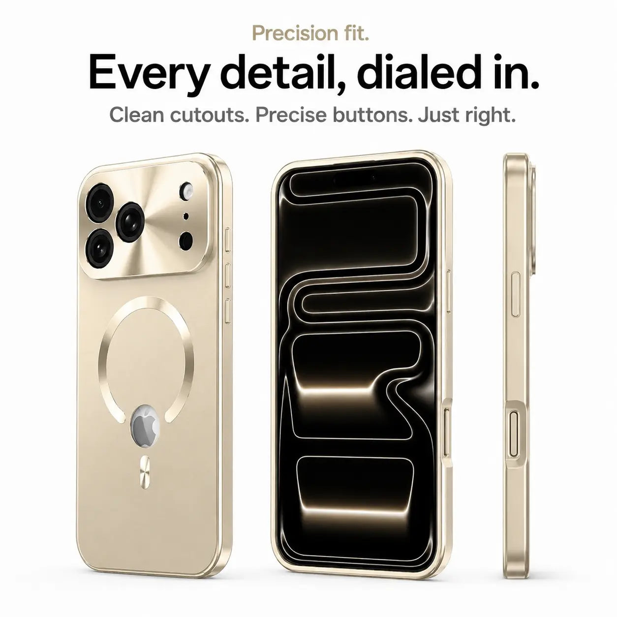 magnetic privacy iphone case champagne gold #color_Champagne Gold