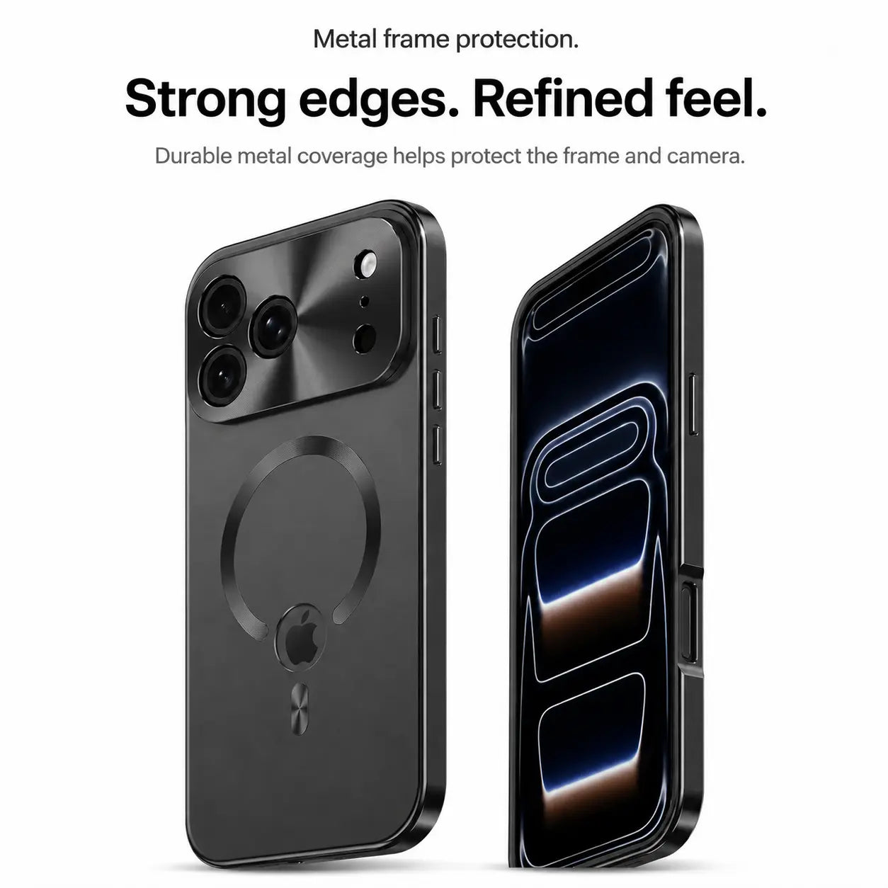 magnetic charging iphone case midnight black #color_Midnight Black