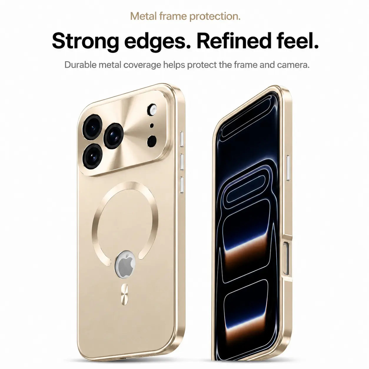 iphone case with privacy screen champagne gold #color_Champagne Gold