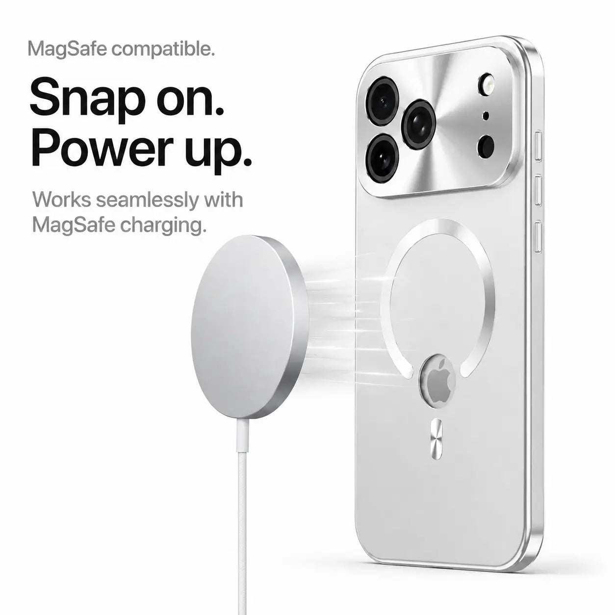 magnetic privacy iphone case titanium silver #color_Titanium Silver