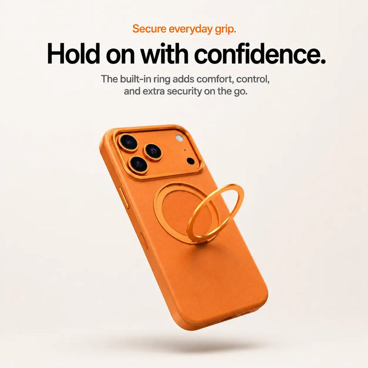 Leather iPhone case with reinforced protection for everyday drops
