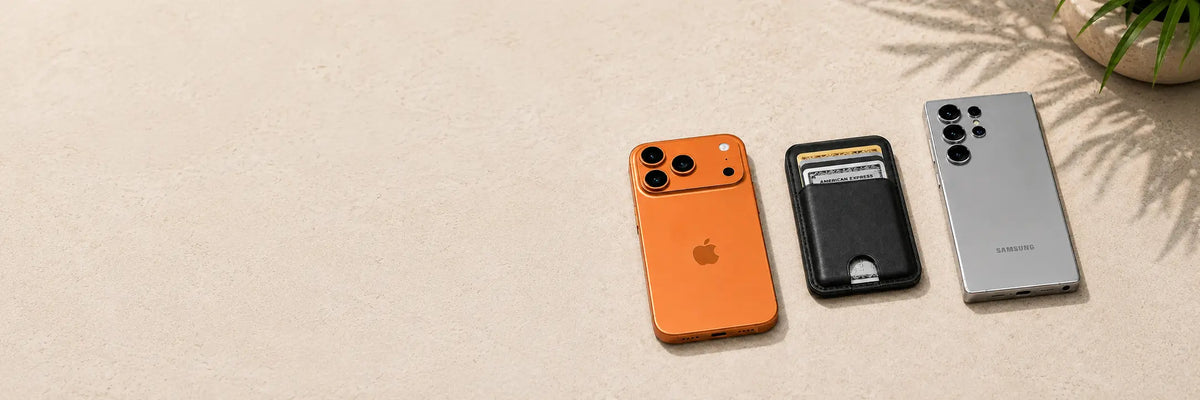 MagSafe wallet with iPhone and Samsung Galaxy phone