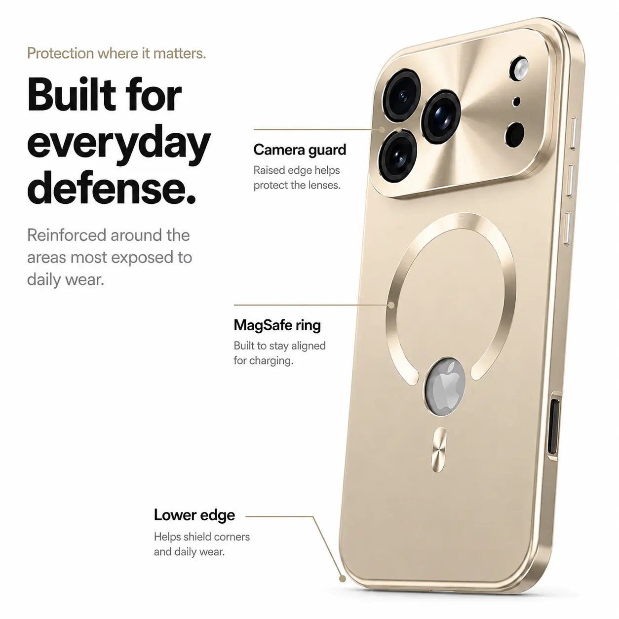 iphone privacy screen case champagne gold #color_Champagne Gold