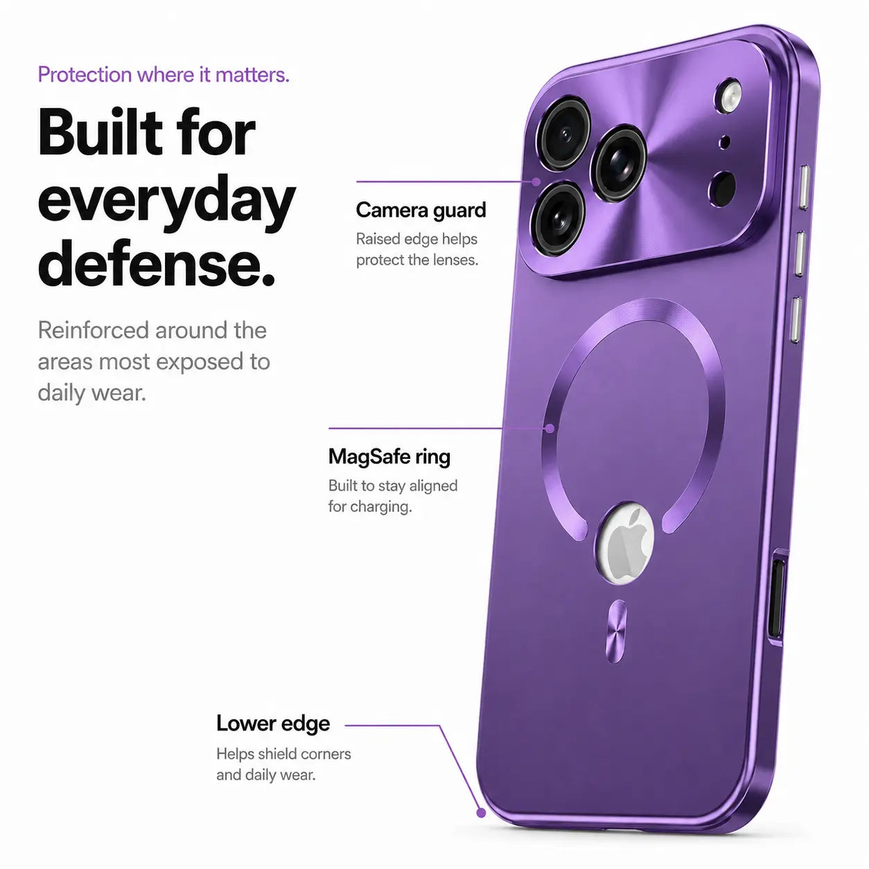 iphone case with privacy screen amethyst purple #color_Amethyst Purple